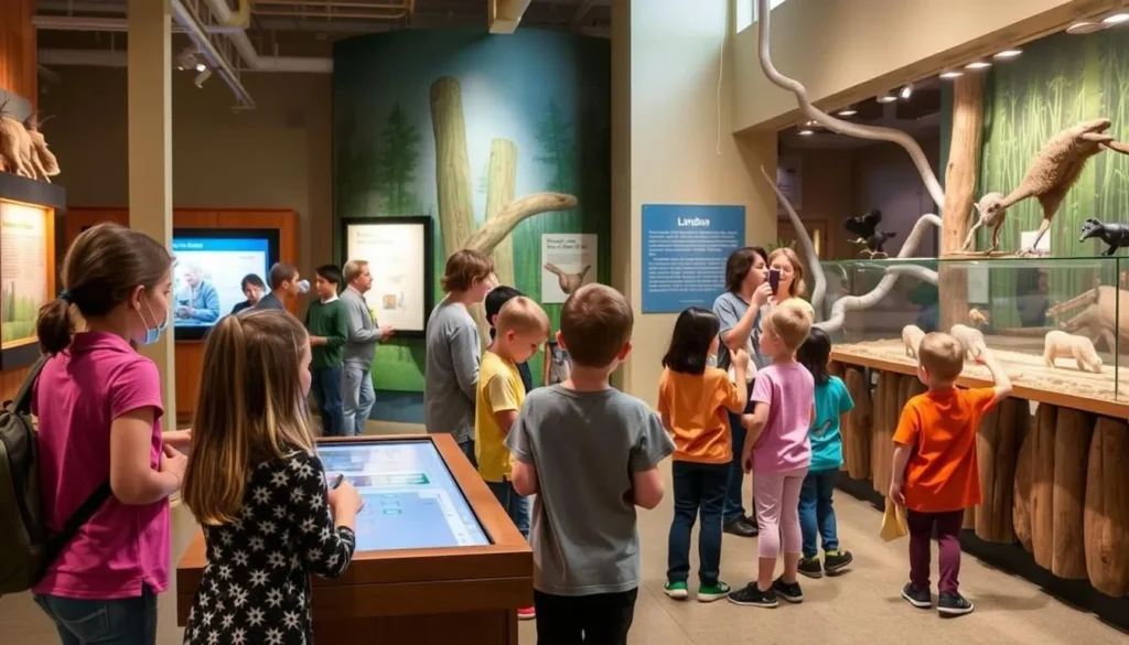 Children enjoying interactive exhibits at the Lindsay Wildlife Experience in Walnut Creek, Contra Costa County Children enjoying interactive exhibits at the Lindsay Wildlife Experience in Walnut Creek, Contra Costa County