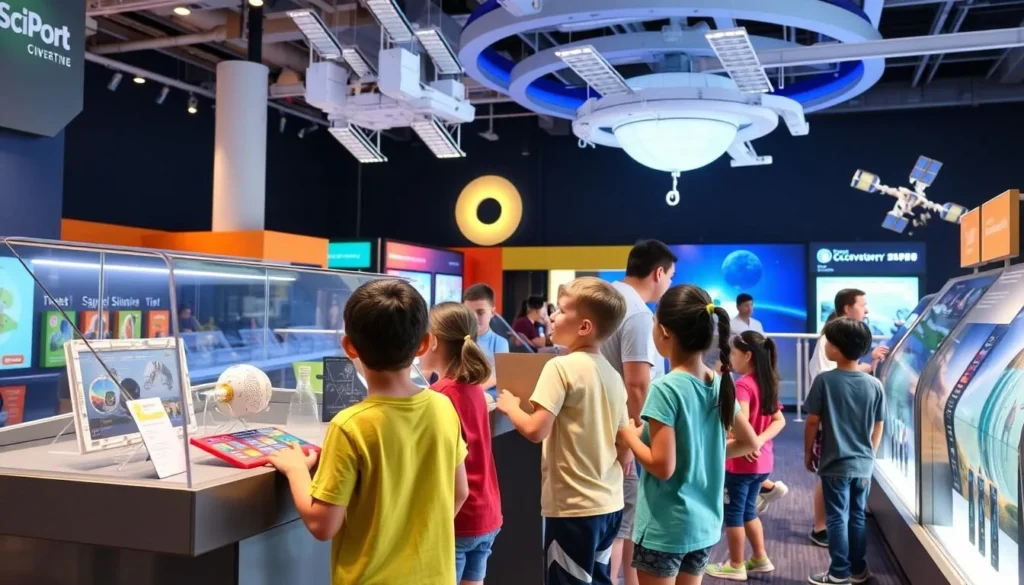 Children exploring exhibits at Sci-Port Discovery Center near Bossier City Children exploring exhibits at Sci-Port Discovery Center near Bossier City