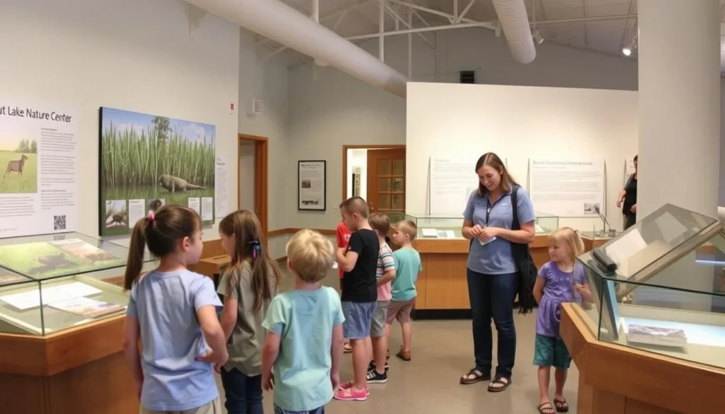 Children exploring interactive exhibits at Trout Lake Nature Center in Eustis Children exploring interactive exhibits at Trout Lake Nature Center in Eustis