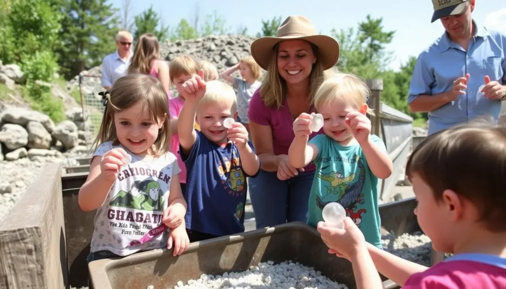 Children panning for gems at Herkimer Diamond Mines in Oneida County Children panning for gems at Herkimer Diamond Mines in Oneida County