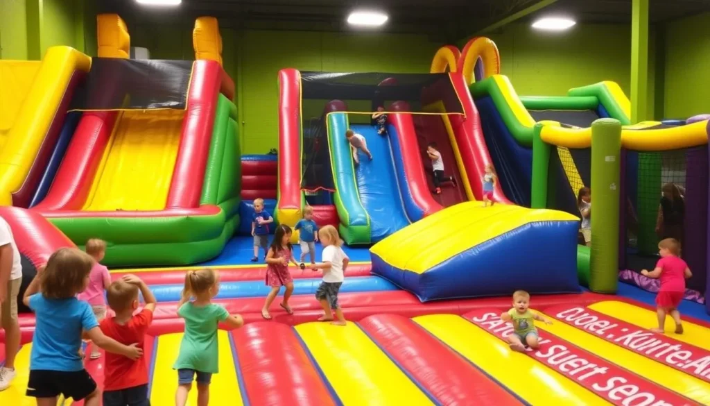 Children playing at Bounce Xtreme indoor inflatable park Children playing at Bounce Xtreme indoor inflatable park