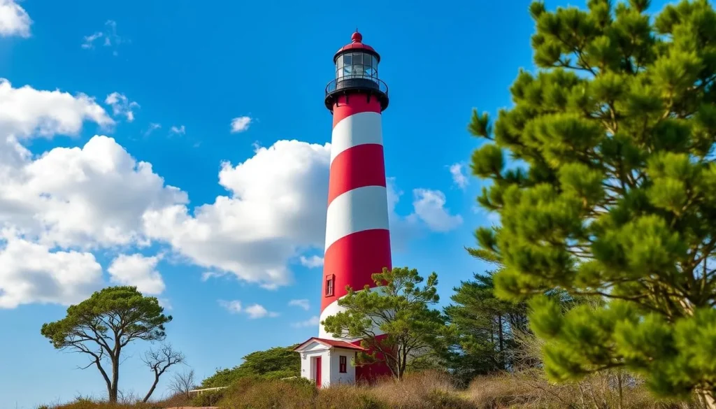 Chincoteague Island lighthouse near Assateague Island, Delaware Chincoteague Island lighthouse near Assateague Island, Delaware