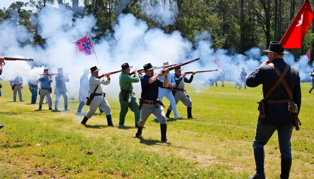 Civil War reenactment at Olustee Battlefield in Baker County Florida