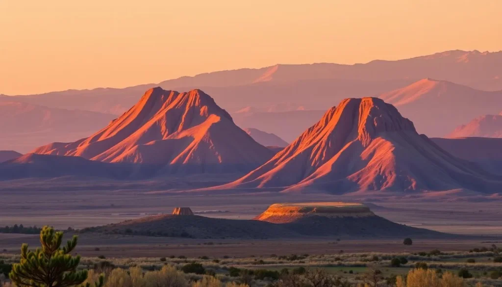 Close-up view of Sutter Buttes, the world's smallest mountain range in Yuba County, California