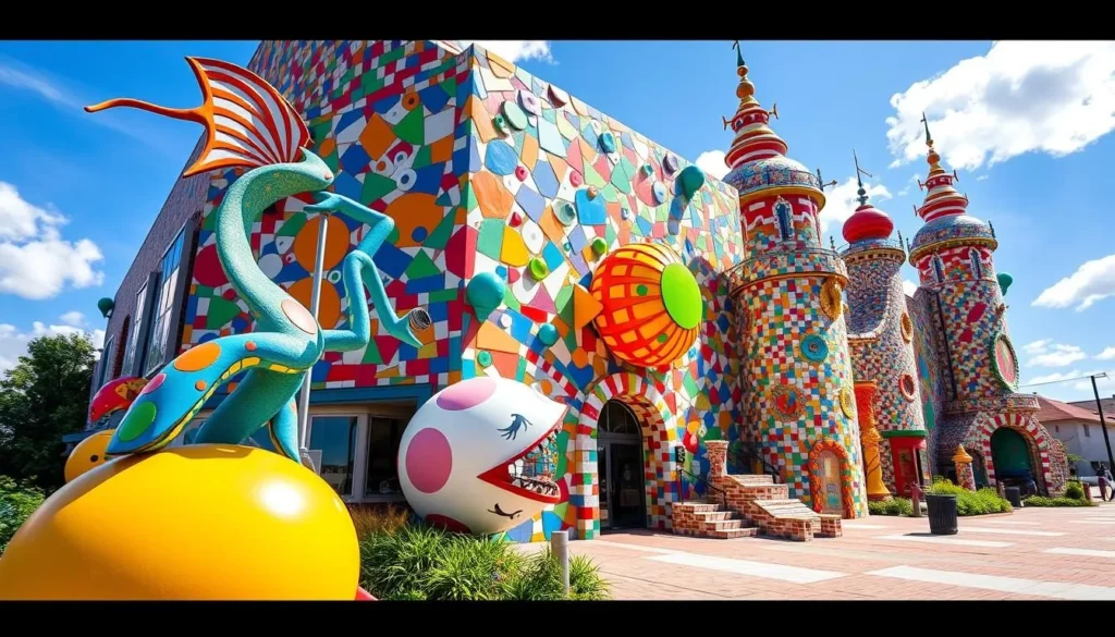 Colorful exterior of the American Visionary Art Museum in Baltimore with unique sculptures Colorful exterior of the American Visionary Art Museum in Baltimore with unique sculptures