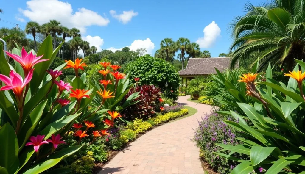 Colorful flowers and tropical plants at Harry P. Leu Gardens in Orlando Colorful flowers and tropical plants at Harry P. Leu Gardens in Orlando