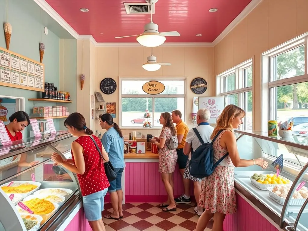 Colorful ice cream shop in Hernando County with homemade flavors and outdoor seating Colorful ice cream shop in Hernando County with homemade flavors and outdoor seating