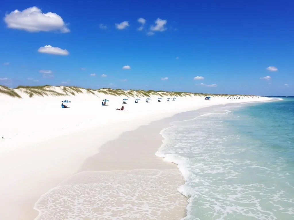 Cooper's Beach in Southampton, Suffolk County with white sand and blue water Cooper's Beach in Southampton, Suffolk County with white sand and blue water