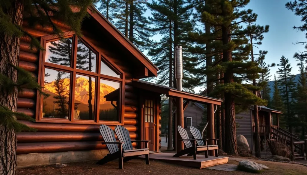 Cozy cabin rental in Sierra County surrounded by pine trees with mountain views Cozy cabin rental in Sierra County surrounded by pine trees with mountain views