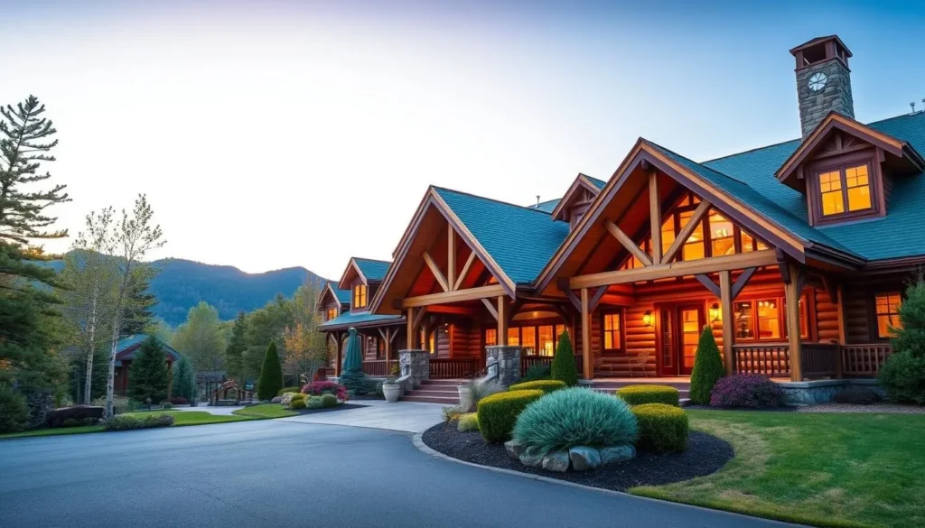Cozy mountain lodge in Greene County with Catskill Mountains in the background Cozy mountain lodge in Greene County with Catskill Mountains in the background