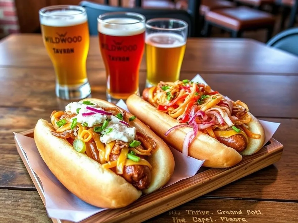 Craft beer and gourmet hot dogs at Wildwood Tavern in Florence Craft beer and gourmet hot dogs at Wildwood Tavern in Florence
