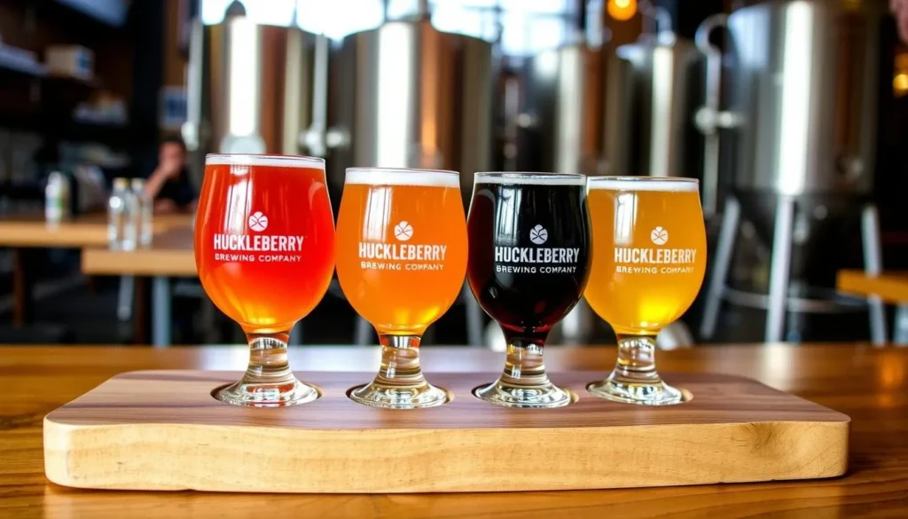 Craft beer flight at Huckleberry Brewing Company in Alexandria Craft beer flight at Huckleberry Brewing Company in Alexandria