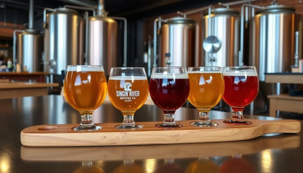 Craft beer flight at Singin' River Brewing Co. in Florence Craft beer flight at Singin' River Brewing Co. in Florence