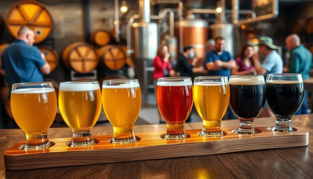 Craft beer flight at a local Erie County New York brewery Craft beer flight at a local Erie County New York brewery