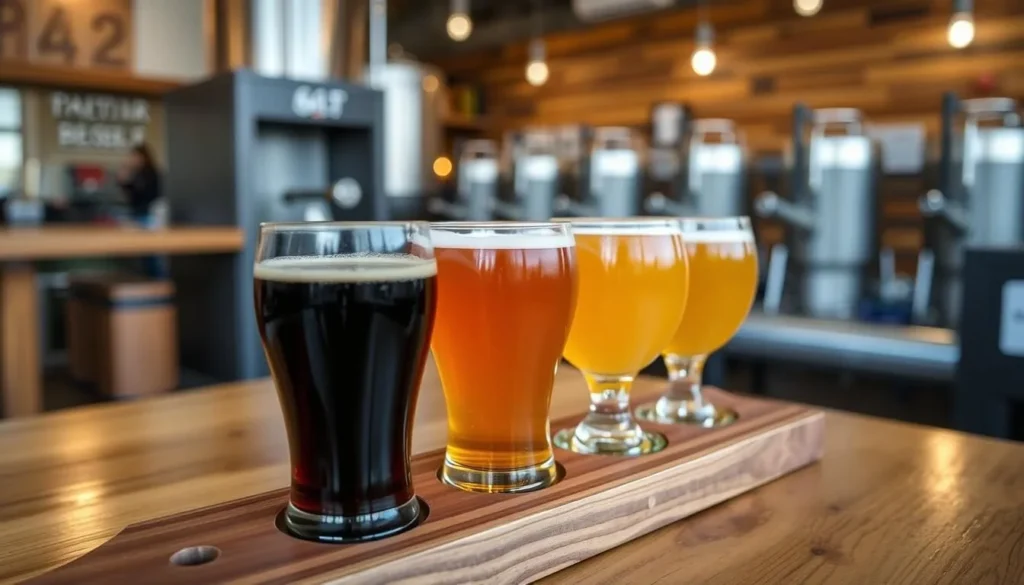 Craft beer flight at a local brewery in Onondaga County Craft beer flight at a local brewery in Onondaga County