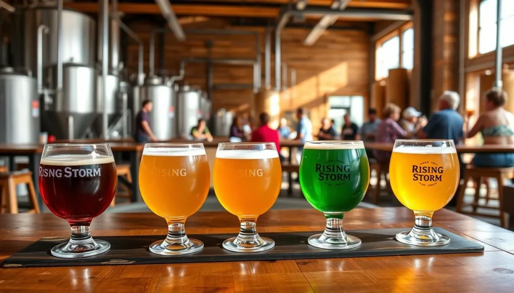 Craft beer tasting at Rising Storm Brewery in Livingston County Craft beer tasting at Rising Storm Brewery in Livingston County
