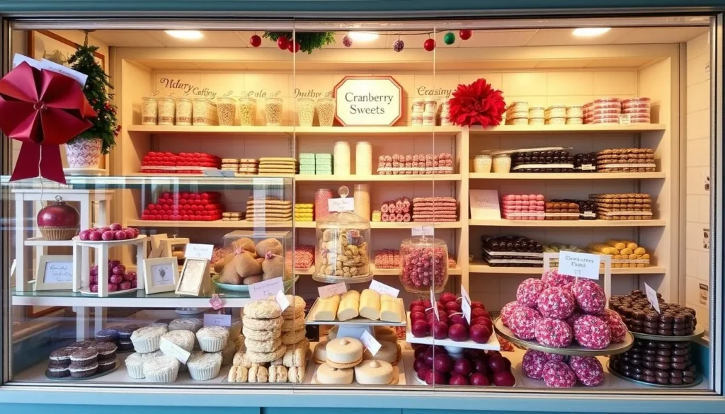 Cranberry sweets shop in Coos Bay with a variety of cranberry-based treats