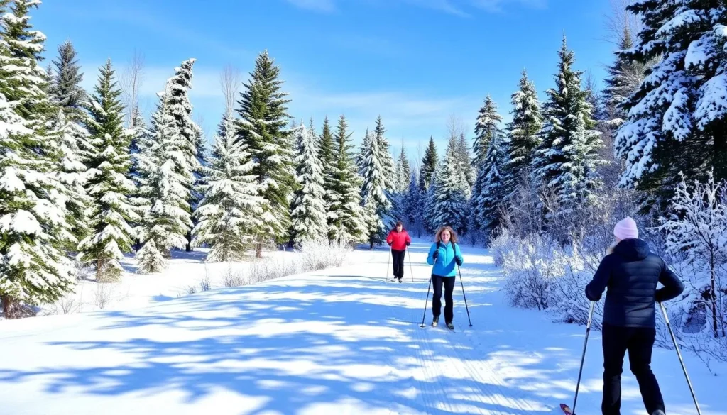 Cross-country skiing in Franklin County, New York on a snowy winter day Cross-country skiing in Franklin County, New York on a snowy winter day