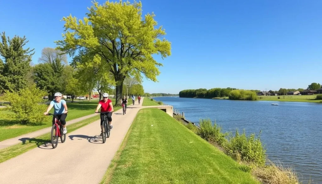 Cycling along the Erie Canalway Trail in Orleans County, New York Cycling along the Erie Canalway Trail in Orleans County, New York