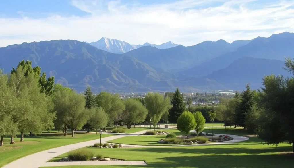 Day Creek Park in Rancho Cucamonga with walking paths and mountain views