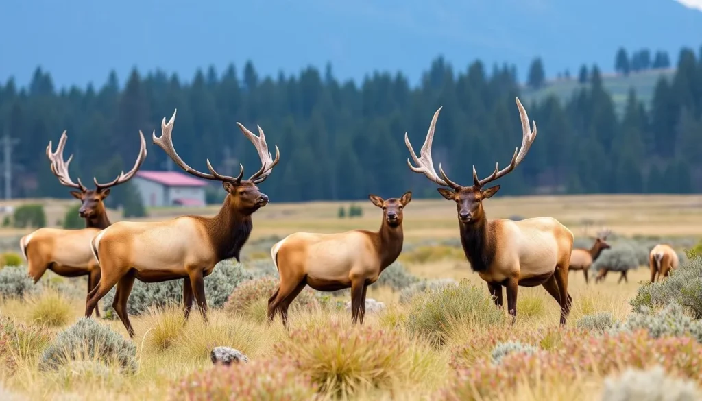 Dean Creek Elk Viewing Area Oregon with Roosevelt elk