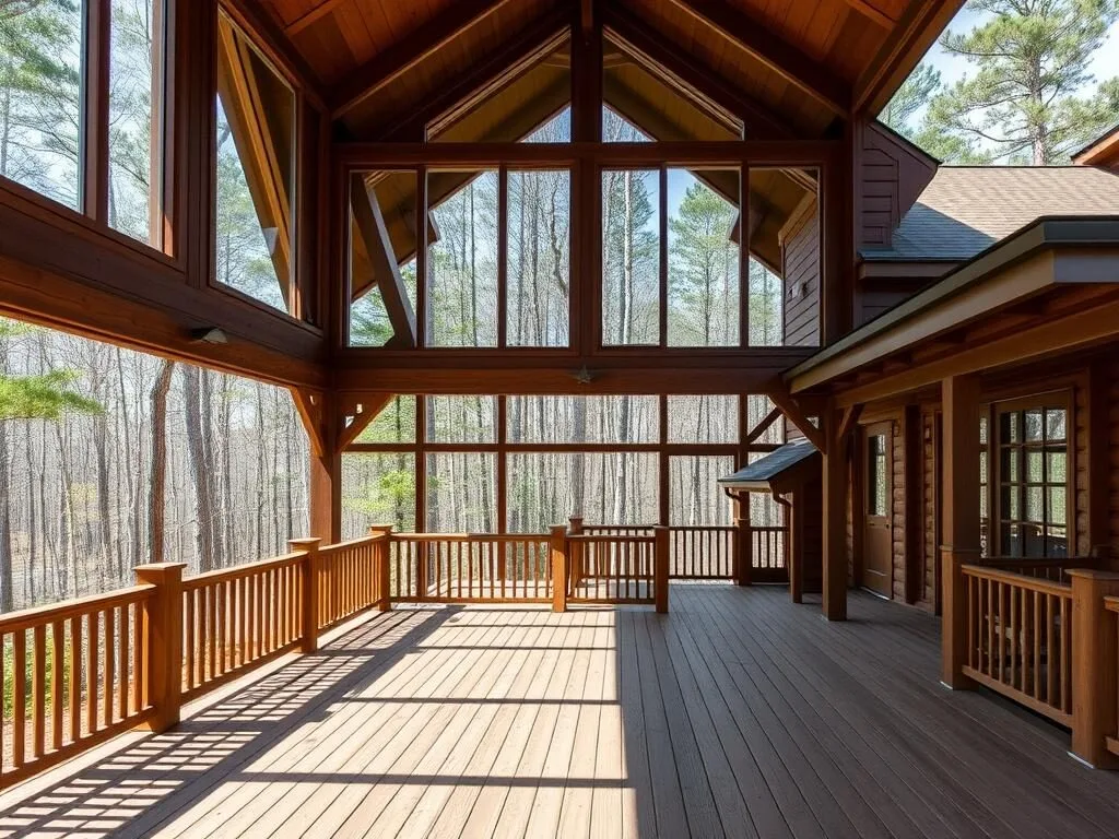 Deluxe lodge at Bogue Chitto State Park with large windows and deck Deluxe lodge at Bogue Chitto State Park with large windows and deck