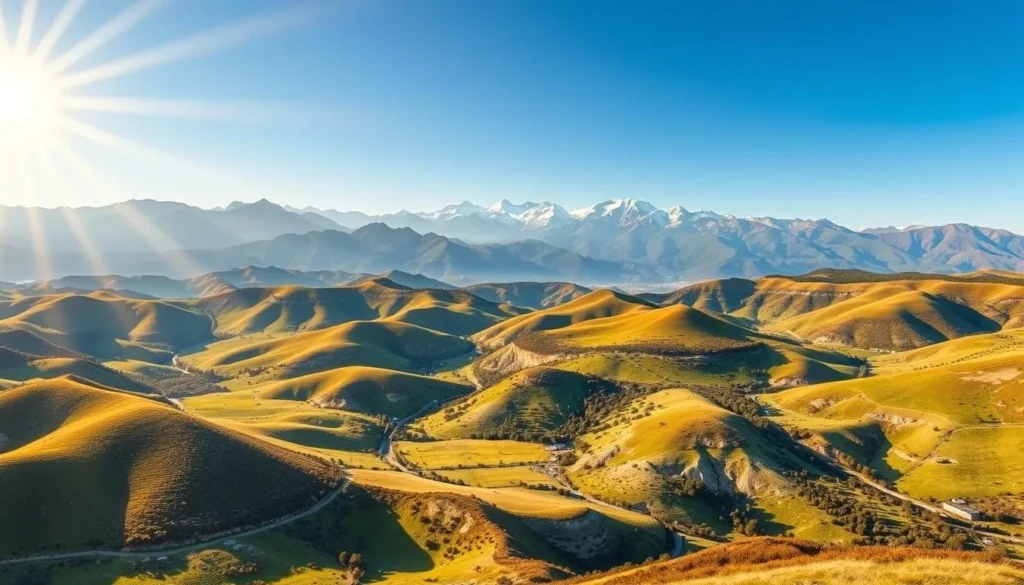 Detailed map of the Occitanie region in southern France, showing the diverse landscapes and geographic features. Rolling hills, verdant valleys, and the majestic Pyrenees mountains in the background. Bright, warm sunlight illuminates the scene, casting long shadows and highlighting the vibrant colors of the terrain. The map is rendered in a realistic, detailed style, capturing the essence of this picturesque region. No text overlays or distractions, just a serene, panoramic view to inspire a perfect Occitanie getaway.
