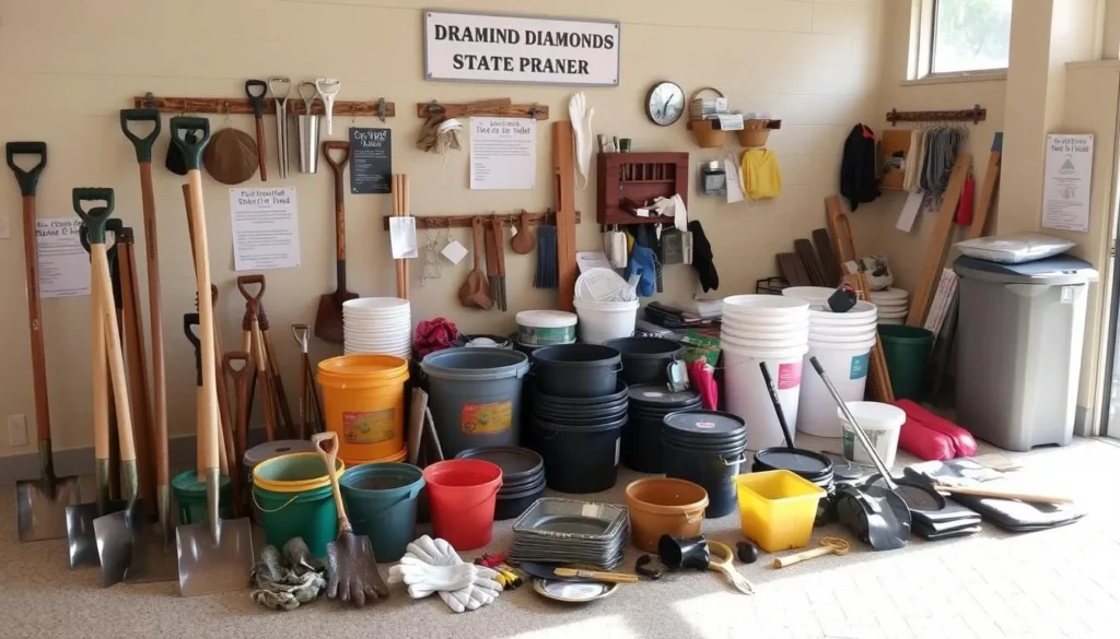 Diamond hunting tools and equipment at Crater of Diamonds State Park Diamond hunting tools and equipment at Crater of Diamonds State Park