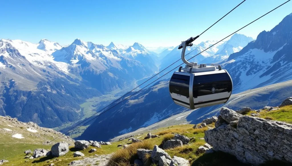 Diavolezza cable car in the Swiss Alps