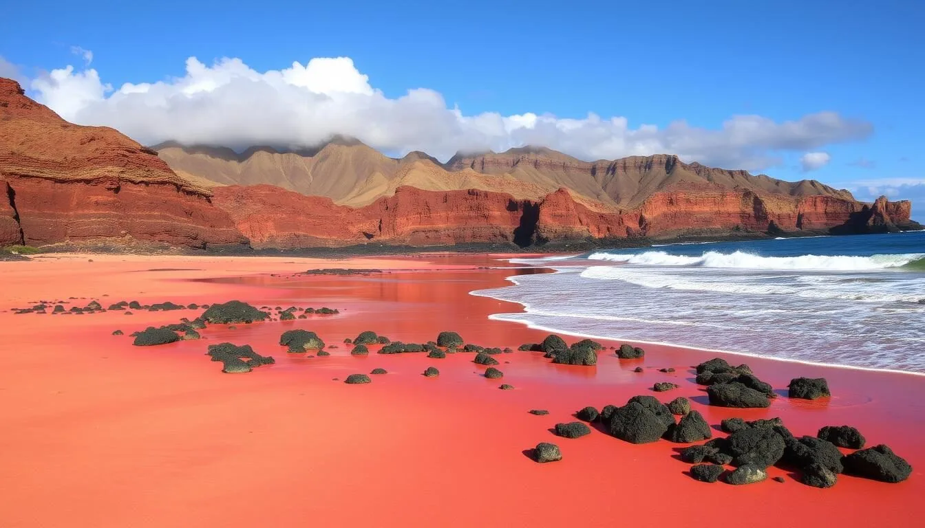 Discover the breathtaking beauty of Kaihalulu Red Sand Beach in Maui, Hawaii.