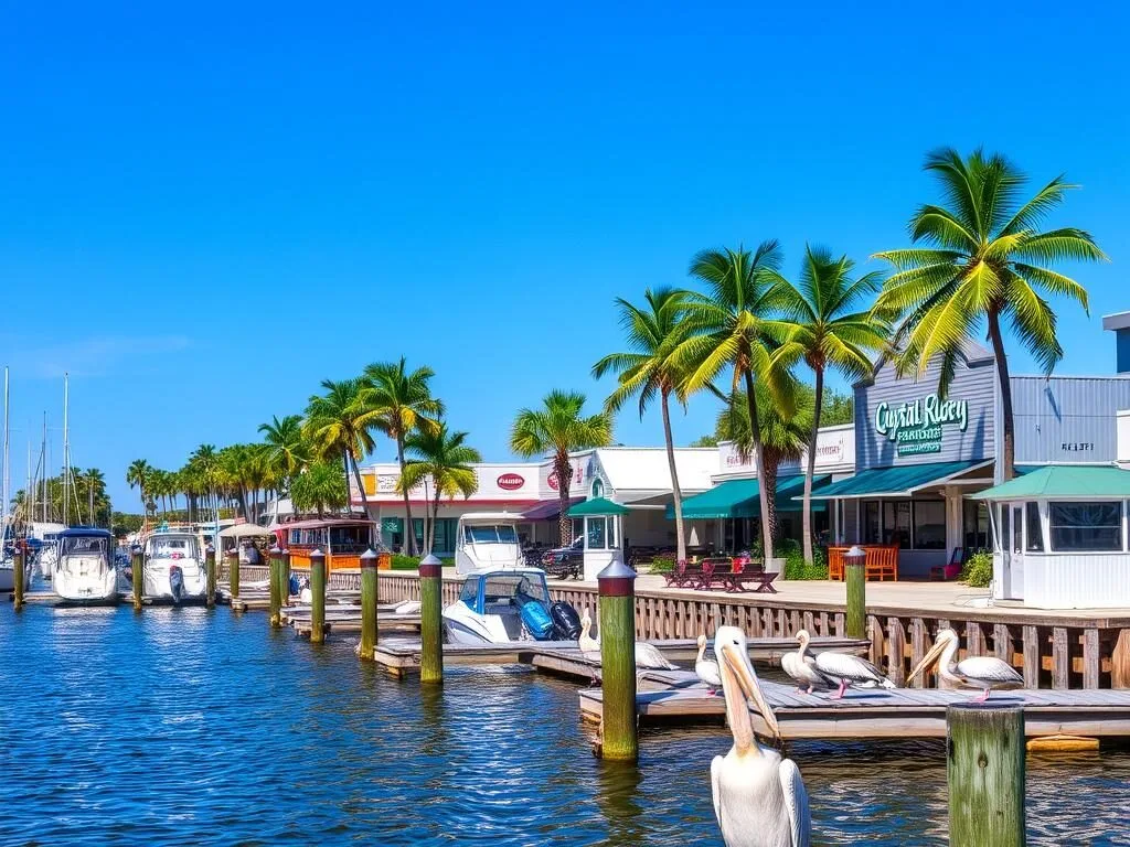 Downtown Crystal River waterfront in Citrus County, Florida Downtown Crystal River waterfront in Citrus County, Florida