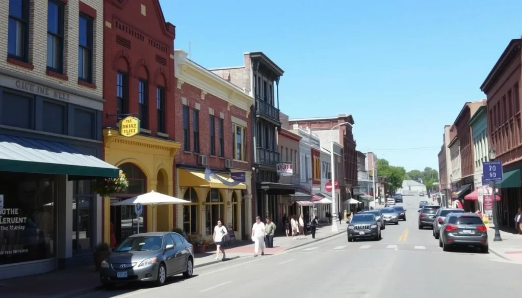 Downtown Florence Alabama street view with shops and restaurants Downtown Florence Alabama street view with shops and restaurants