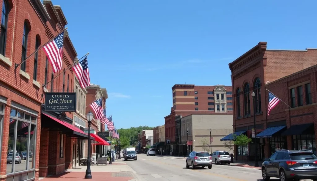 Downtown Murfreesboro, Arkansas with historic buildings and shops Downtown Murfreesboro, Arkansas with historic buildings and shops