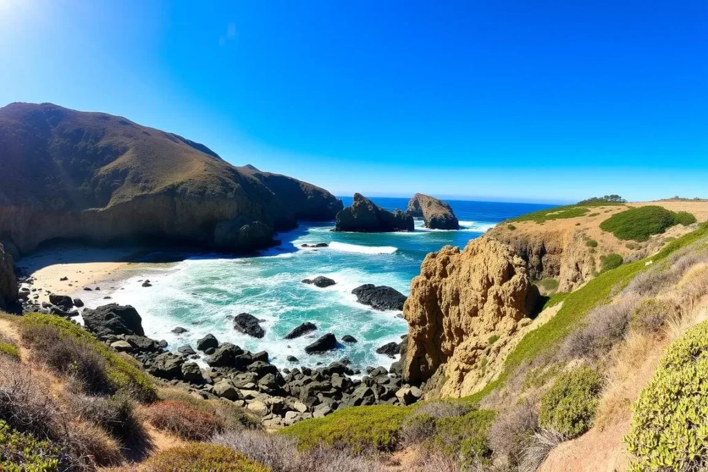 Dramatic coastline at Montana de Oro State Park in San Luis Obispo County Dramatic coastline at Montana de Oro State Park in San Luis Obispo County