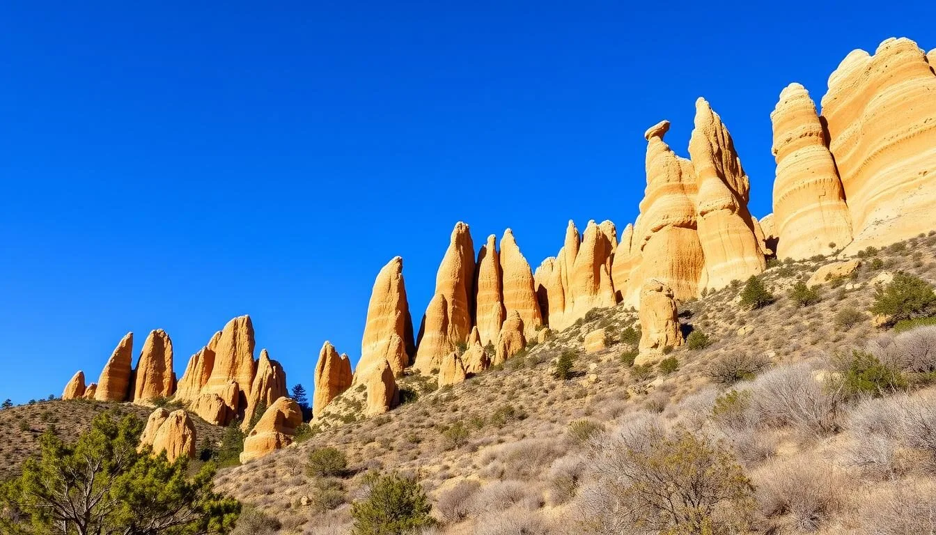 Dramatic rock formations at Pinnacles National Park in San Benito County, California