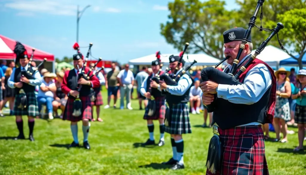 Dunedin Highland Games with bagpipers in Pinellas County Florida Dunedin Highland Games with bagpipers in Pinellas County Florida