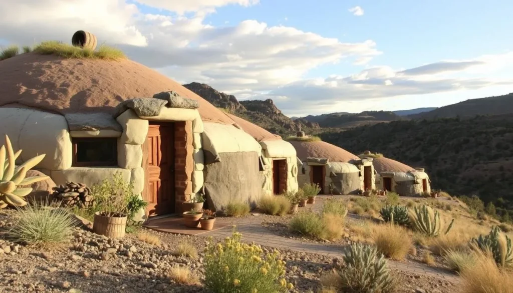 Earthship Biotecture homes made from recycled materials in Taos