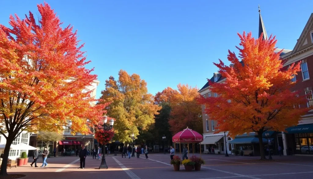 Easton Pennsylvania's Centre Square during fall with colorful autumn foliage Easton Pennsylvania's Centre Square during fall with colorful autumn foliage