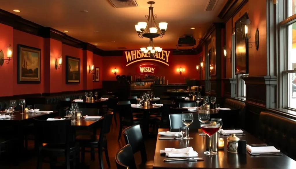 Elegant dining setting at Whiskey Alley restaurant in downtown Aiken Elegant dining setting at Whiskey Alley restaurant in downtown Aiken