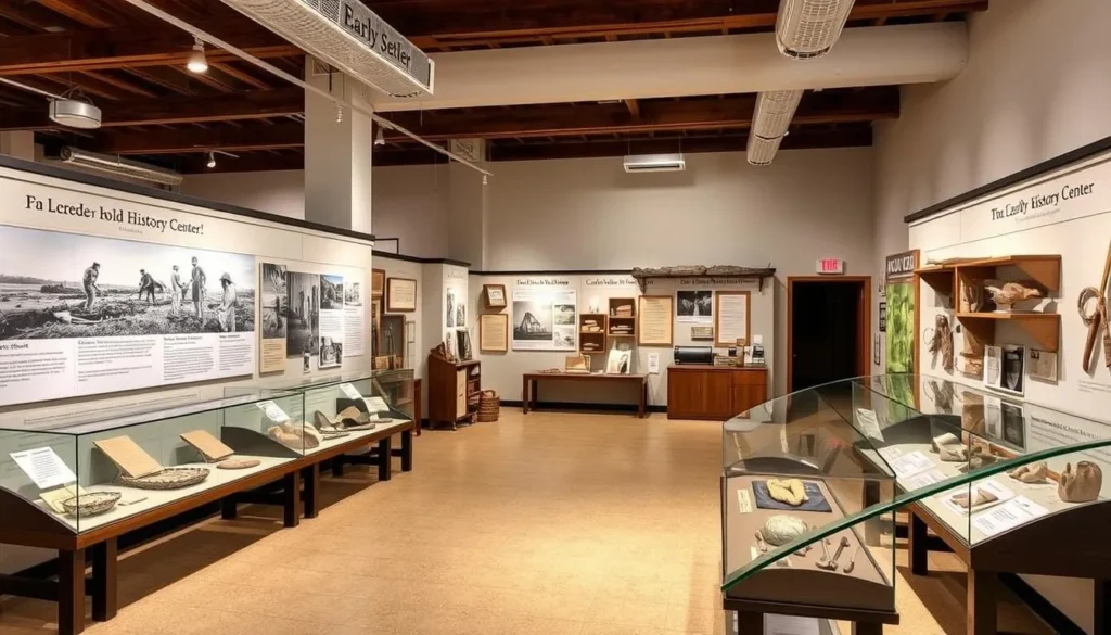 Exhibits at the St. Lucie County Regional History Center showing early settler artifacts Exhibits at the St. Lucie County Regional History Center showing early settler artifacts