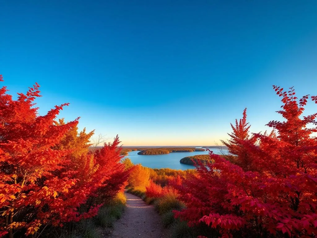 Fall colors at Kelleys Island State Park in Lake Erie Islands Ohio Fall colors at Kelleys Island State Park in Lake Erie Islands Ohio