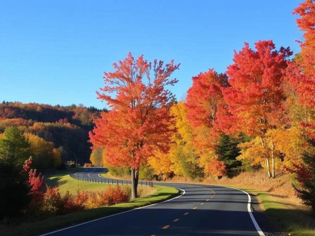 Fall foliage along a scenic road in Tioga County NY