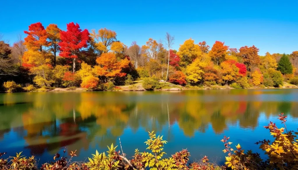 Fall foliage at Green Lakes State Park in Onondaga County Fall foliage at Green Lakes State Park in Onondaga County