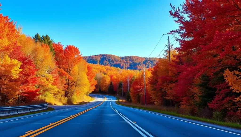 Fall foliage on Route 7A near Manchester Vermont