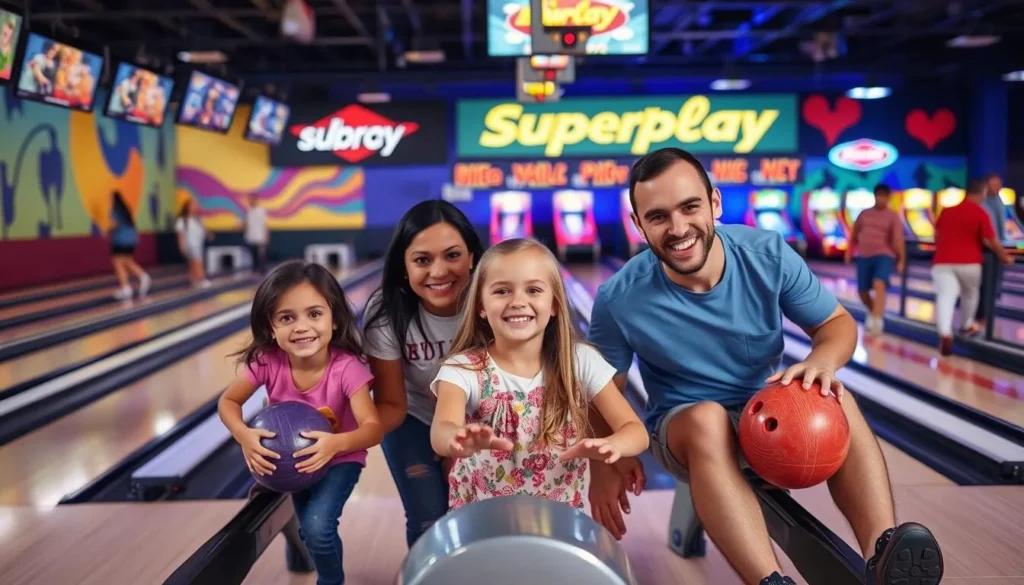 Family bowling at Superplay USA entertainment center in Port St. Lucie Family bowling at Superplay USA entertainment center in Port St. Lucie