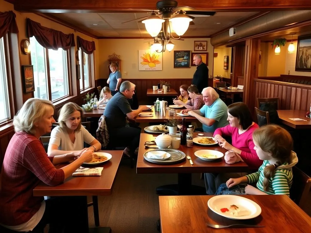 Family dining at a local restaurant in Tioga County NY