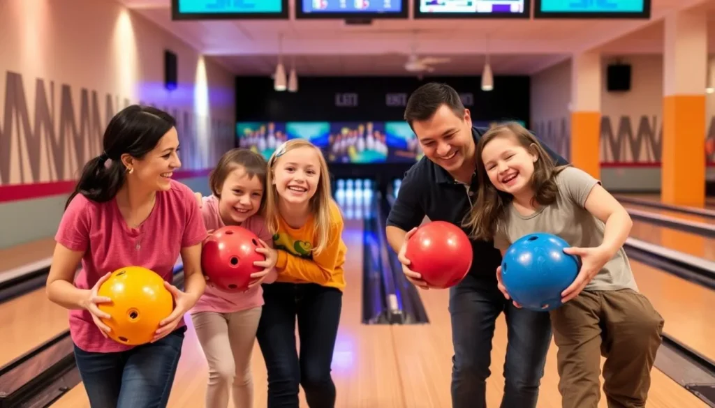 Family enjoying Devon Duckpin Bowling in Milford Family enjoying Devon Duckpin Bowling in Milford