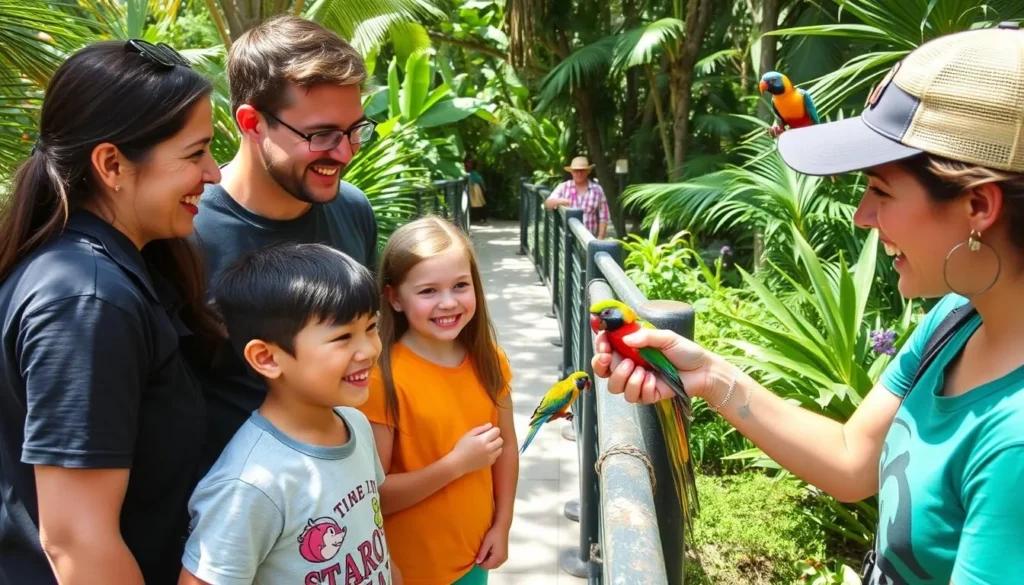 Family enjoying Jungle Island, one of the top family-friendly Miami Florida best things to do Family enjoying Jungle Island, one of the top family-friendly Miami Florida best things to do