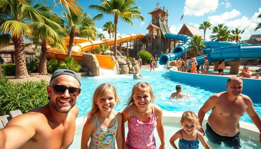 Family enjoying Shipwreck Island Waterpark in Bay County Florida Family enjoying Shipwreck Island Waterpark in Bay County Florida