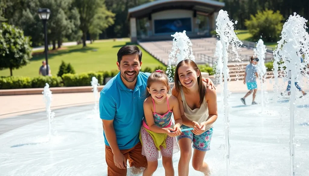 Family enjoying activities at Cascades Park in Tallahassee, Leon County Florida Family enjoying activities at Cascades Park in Tallahassee, Leon County Florida